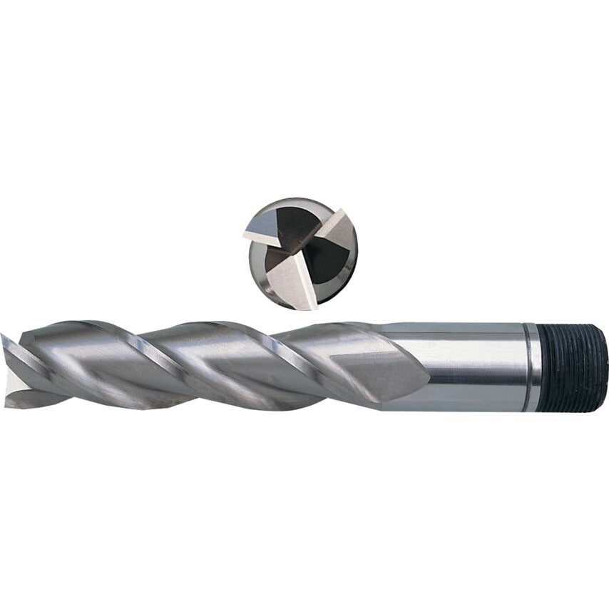 1/8" HSS-Co 5% 3 Flute Threaded Shank Long Series Slot Drills