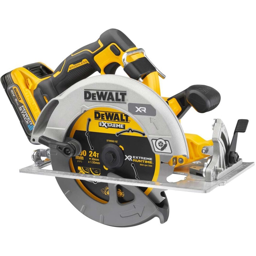 18v XR Brushless 190mm Circular Saw - 2 x 5Ah PowerStack Batteries