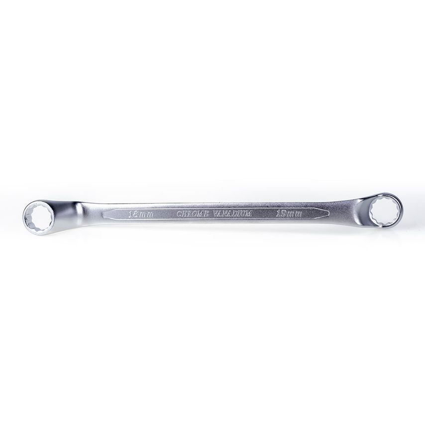 18x19mm Deep Offset Double End Ring Spanner Bi-Hexagonal 12 Point (12PT) Metric