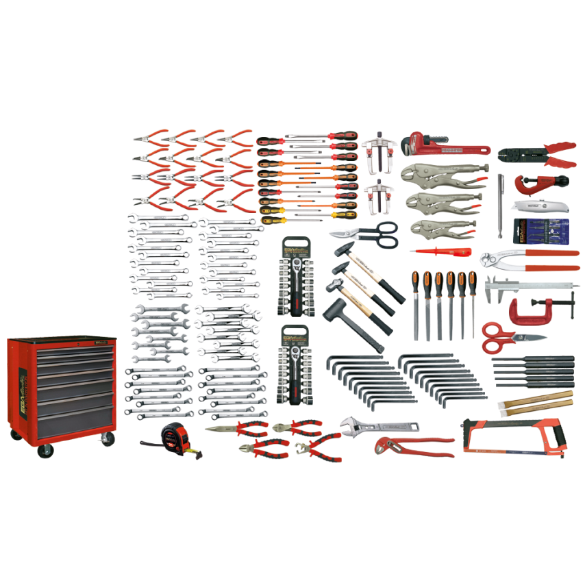 191 Piece Universal Set in Roller Cabinet with EVA Trays