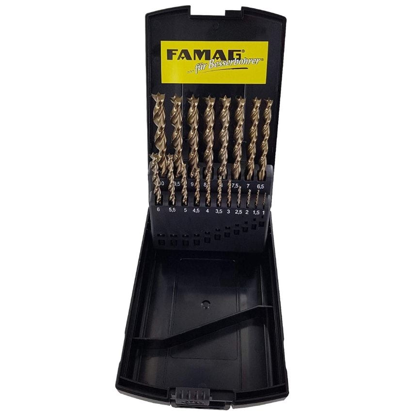 19PCS HSS-Ground Brad Point Drill Bits Set in Plastic Case, 1594819