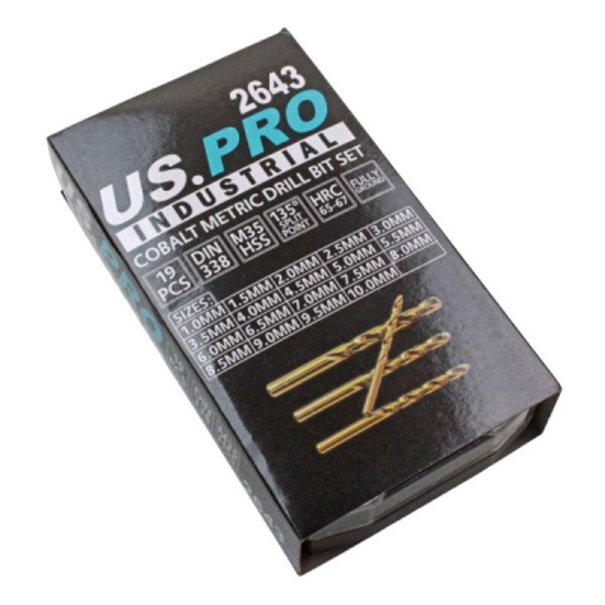 19 Piece HSS Cobalt Metric Drill Bit Set