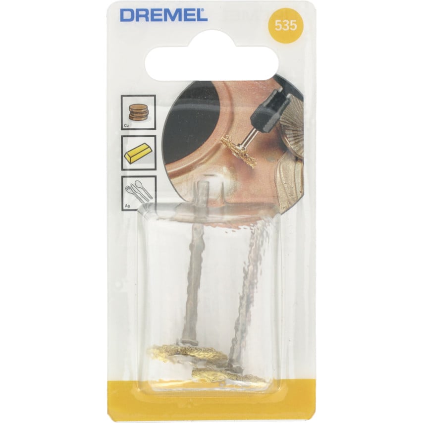 19mm Wheel Shape Wire Brush Brass Ref. 535 - 26150535JA, Pack of 2