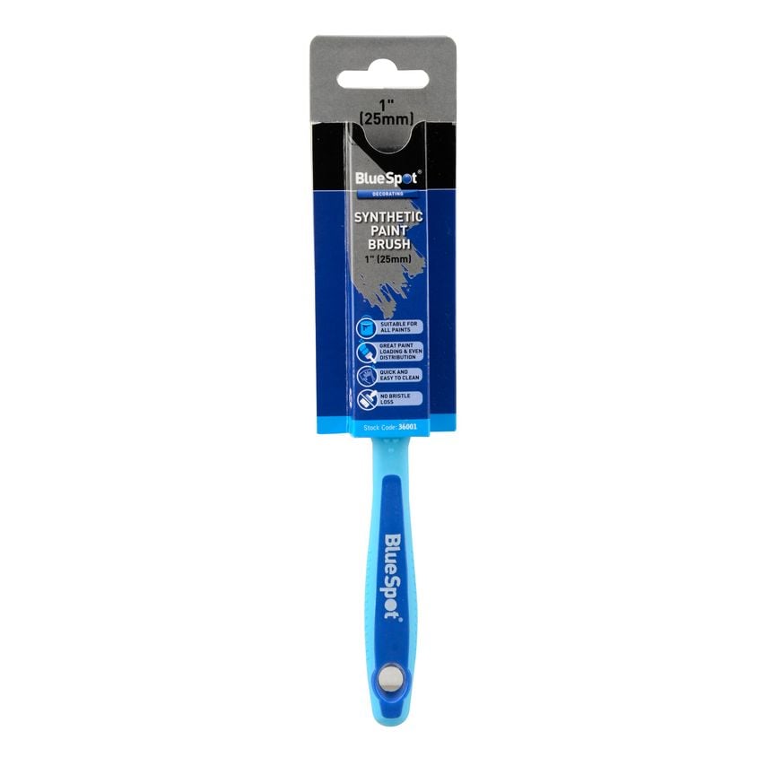 1" (25mm) Synthetic Paint Brush with Soft Grip Handle