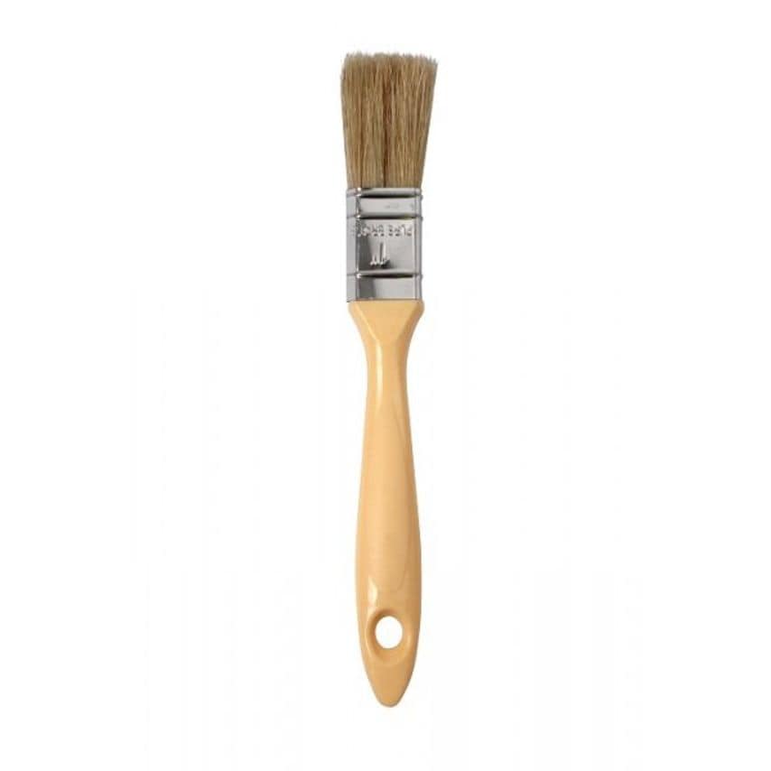 1" Plastic Handle White Bristle Laminating Brush