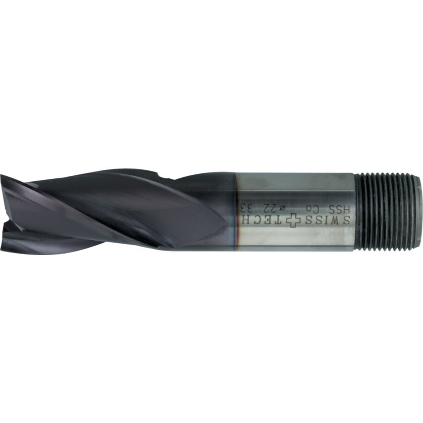 20.00MM HSS-Co 8% 3 Flute Threaded Shank Slot Drills - TiCN Coated