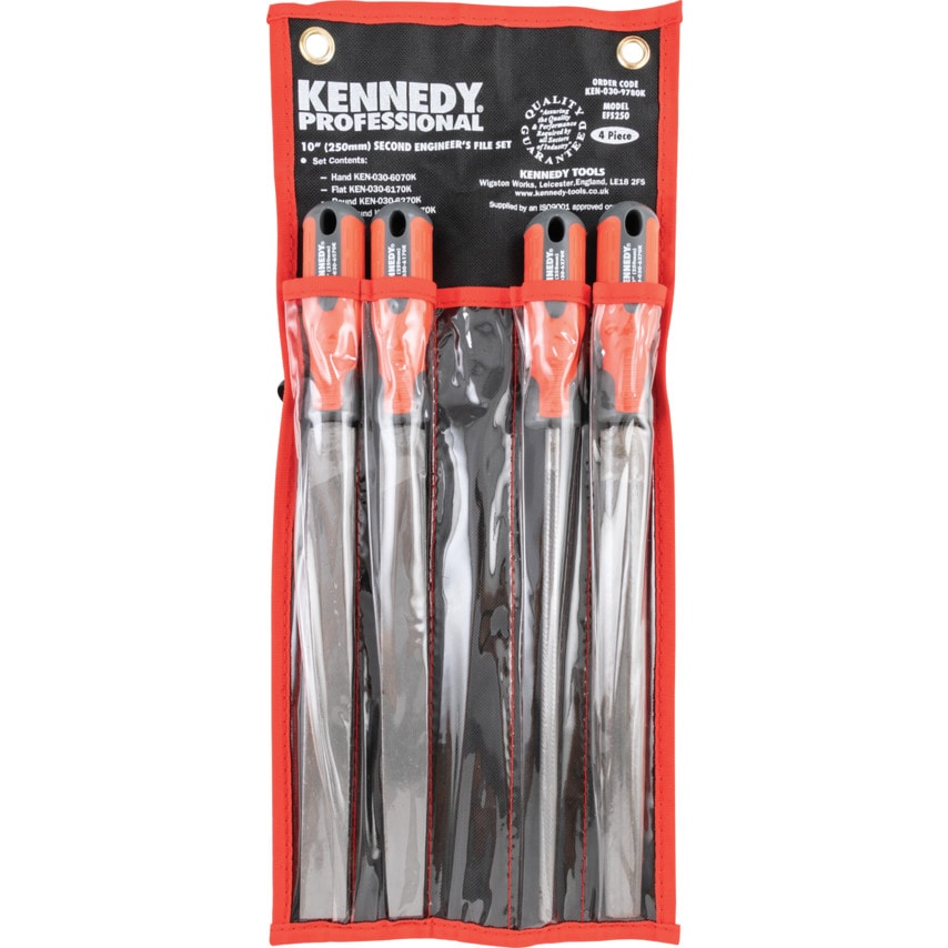 200MM (8'') 4 Piece Second Cut Engineers File Set with Handles
