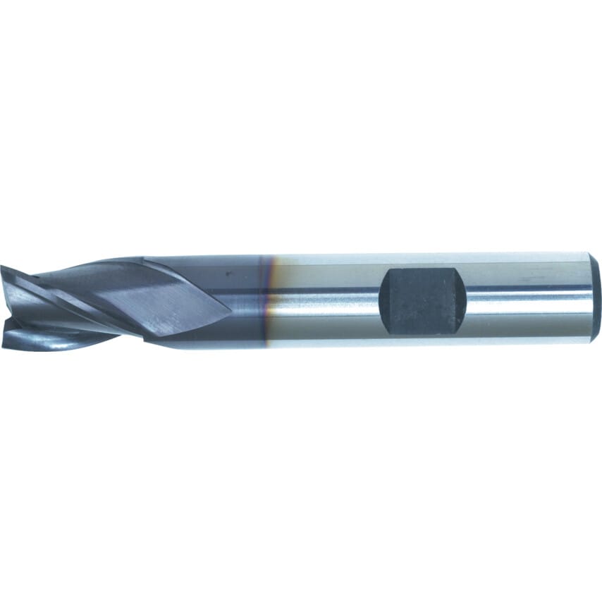 2.00MM HSS-Co 8% 3 Flute Weldon Shank Short Series Slot Drills - TiAlN Coated
