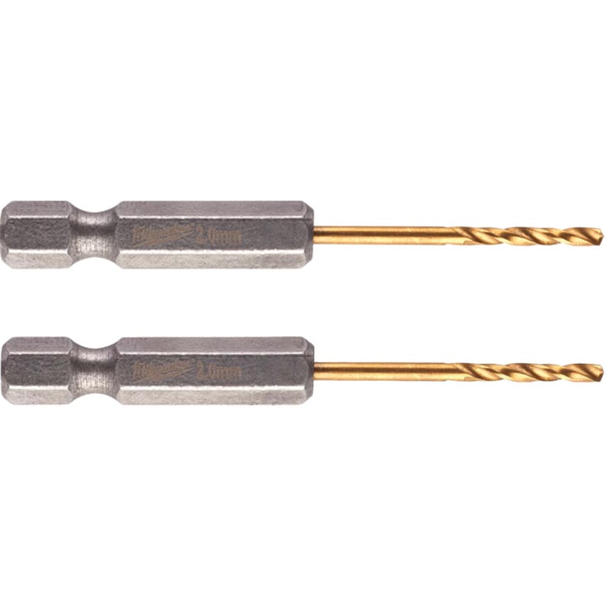 2.00mm Red-Hex (1/4"HEX) Shockwave Hssg TiN Drill (PK-2)