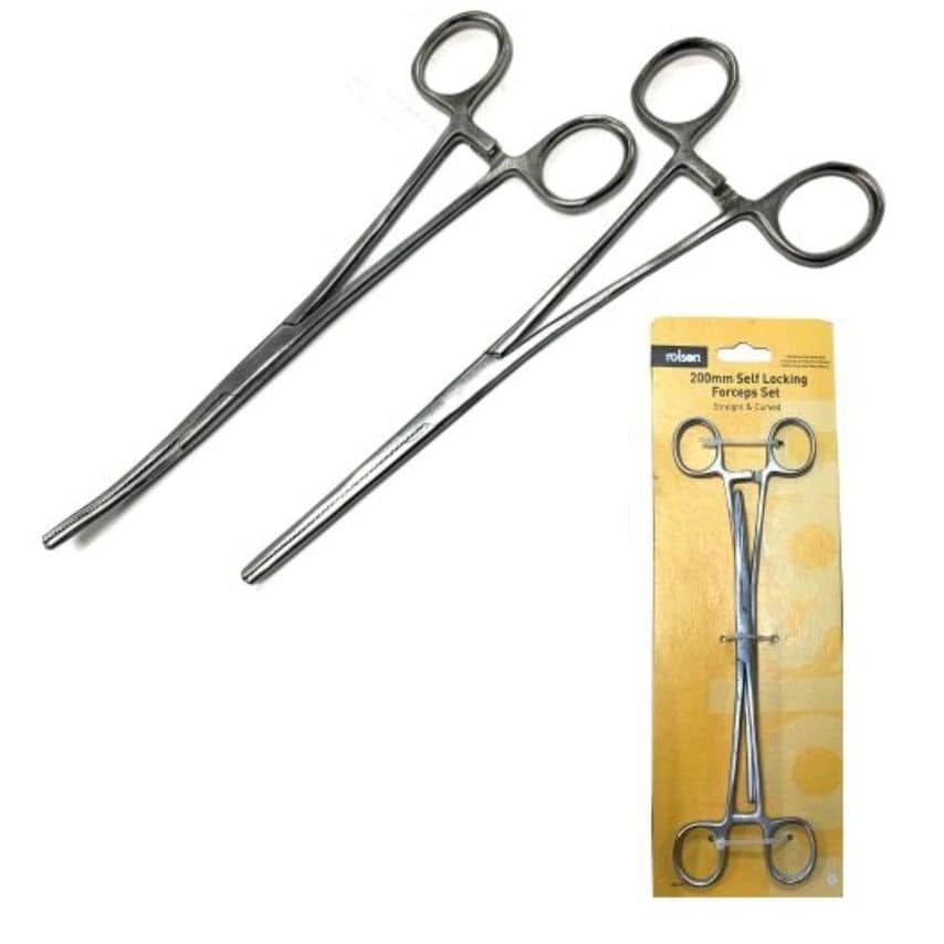 200mm  Straight and Curved Forceps