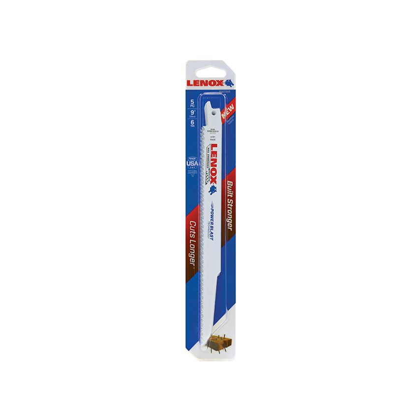 20582-956R Wood Cutting Reciprocating Saw Blades 230mm 6 TPI (Pack 5) LEN956R