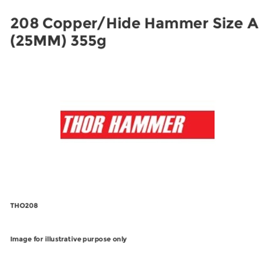 208 Copper/Hide Hammer Size A (25MM) 355g THO208