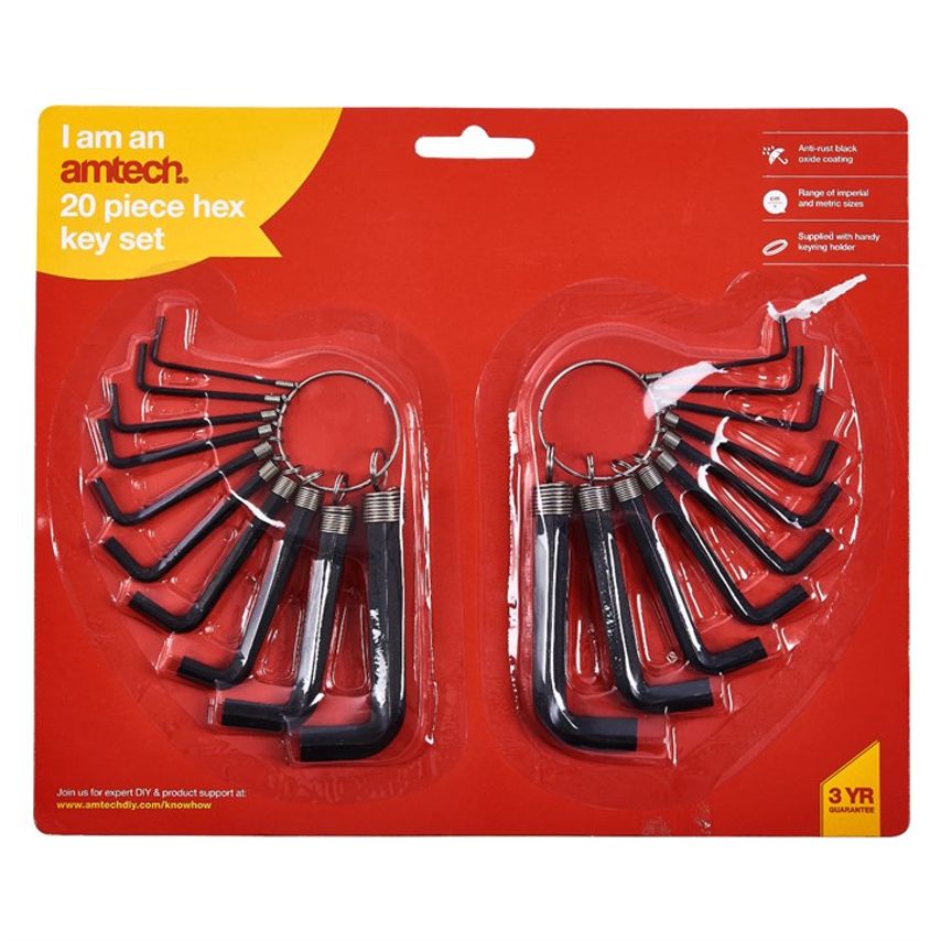 20 Piece Hex Key Set and Keyring