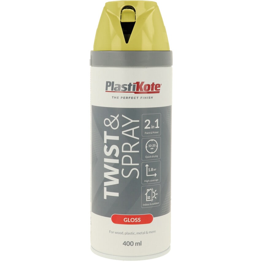 21104 Twist & Spray Gloss New Yellow Aerosol Paint - 400ML