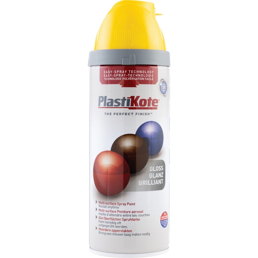 21105 Twist & Spray Gloss Yellow Aerosol Paint - 400ML