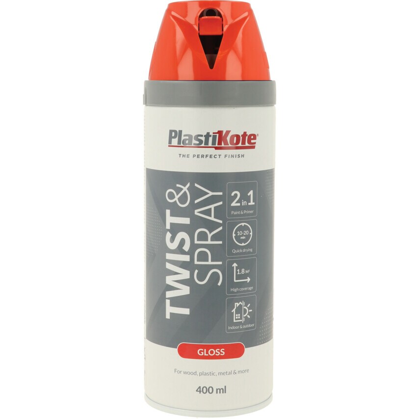 21106 Twist & Spray Gloss Orange Aerosol Paint - 400ML