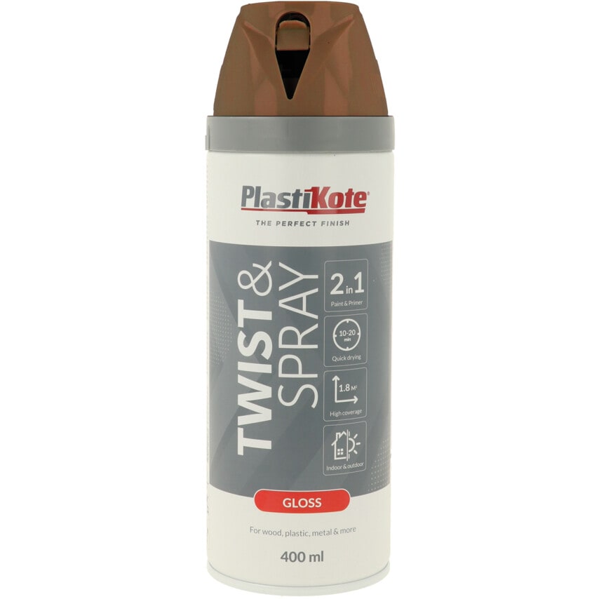 21108 Twist & Spray Gloss Chestnut Brown Aerosol Paint - 400ML