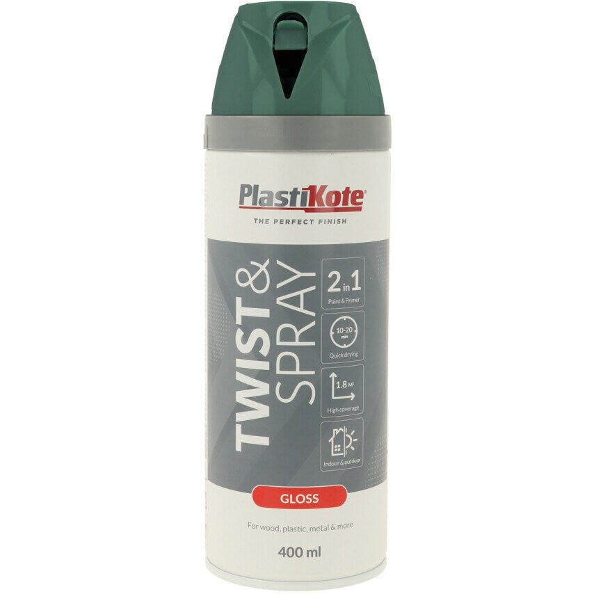21109 Twist & Spray Gloss Lawn Green Aerosol Paint - 400ML