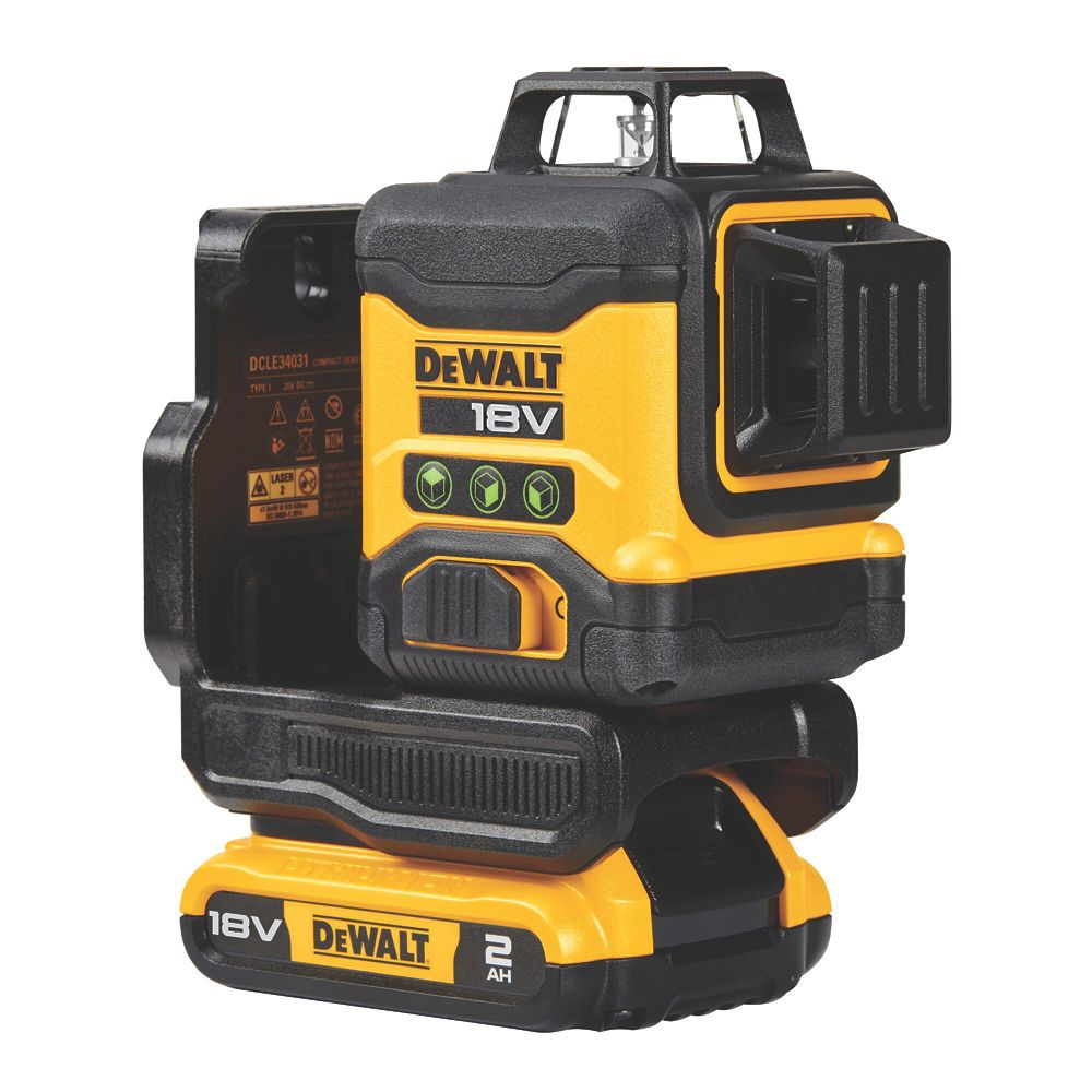 DeWalt DCLE34031D1-GB 18V 1 x 2Ah Li-Ion XR Green Self-Levelling Multi-Line Laser Level