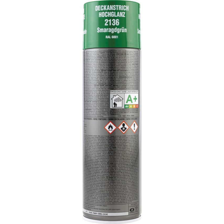 2136 Hard Hat Emerald Green High Performance Topcoat Aerosol Paint - 500ML
