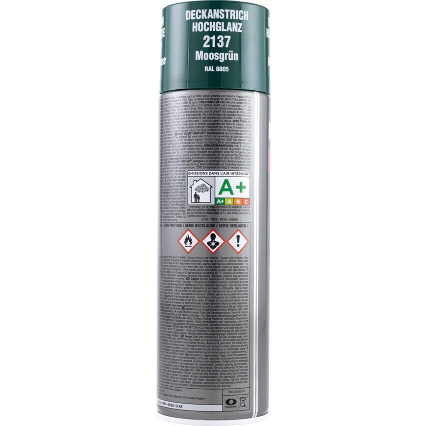2137 Hard Hat Moss Green High Performance Topcoat Aerosol Paint - 500ML