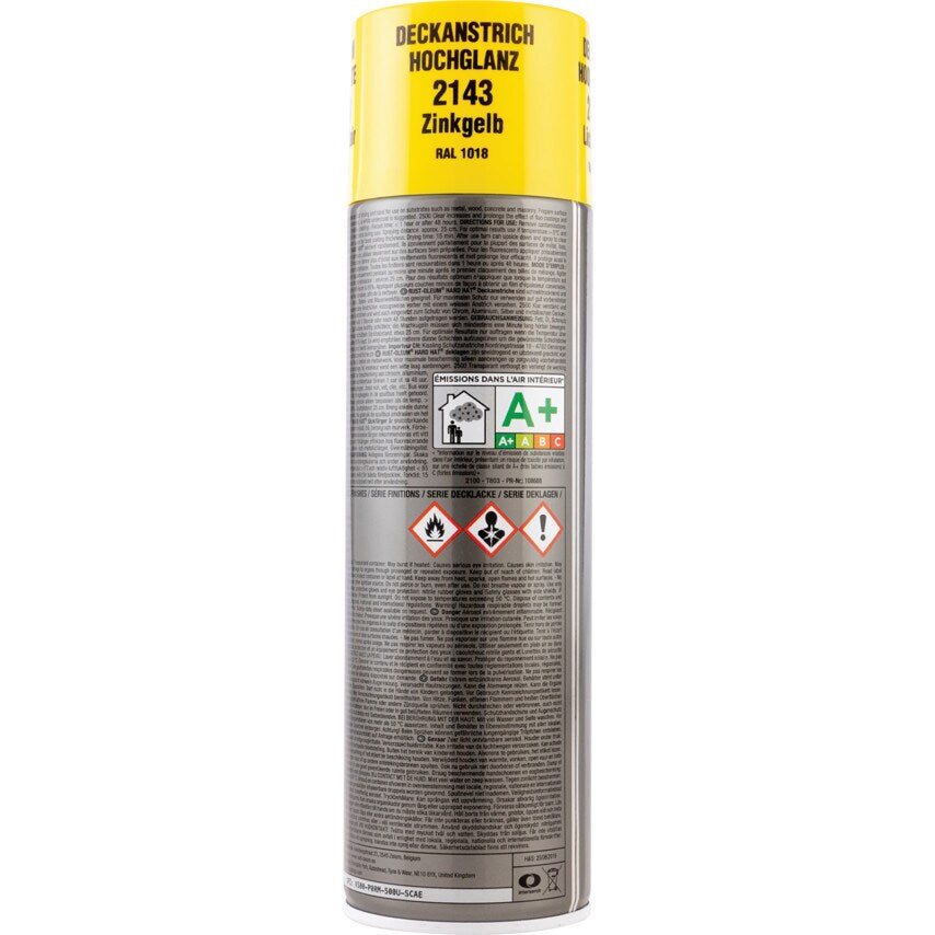 2143 Hard Hat Light Yellow High Performance Topcoat Aerosol Paint - 500ML