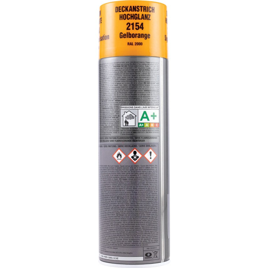 2154 Hard Hat Signal Orange High Performance Topcoat Aerosol Paint - 500ML