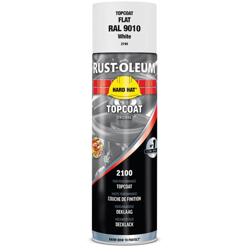 2190 Hard Hat Flat White High Performance Topcoat Aerosol Paint - 500ML