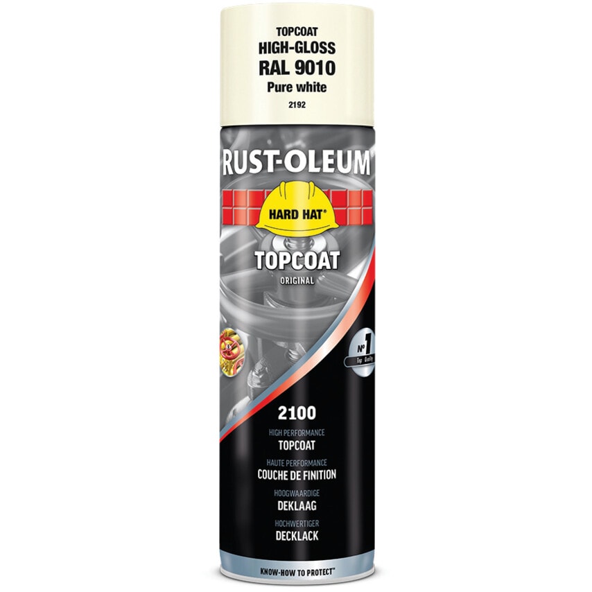 2192 Hard Hat White High Performance Topcoat Aerosol Paint - 500ML