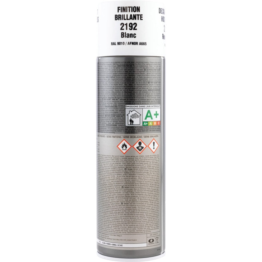 2192 Hard Hat White High Performance Topcoat Aerosol Paint - 500ML
