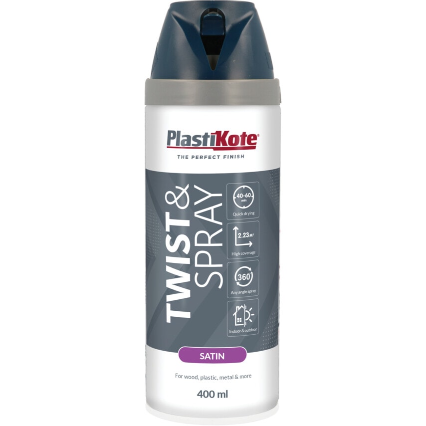 22111 Twist & Spray Satin Night Navy Aerosol Paint - 400ML
