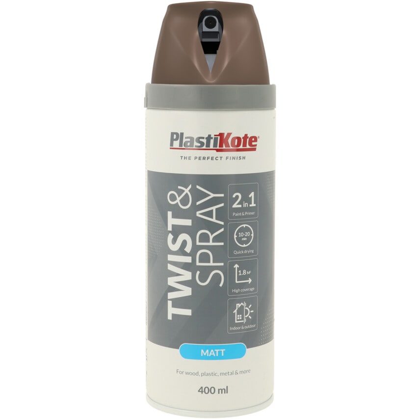 22113 Twist & Spray Satin Choc Brown Aerosol Paint - 400ML