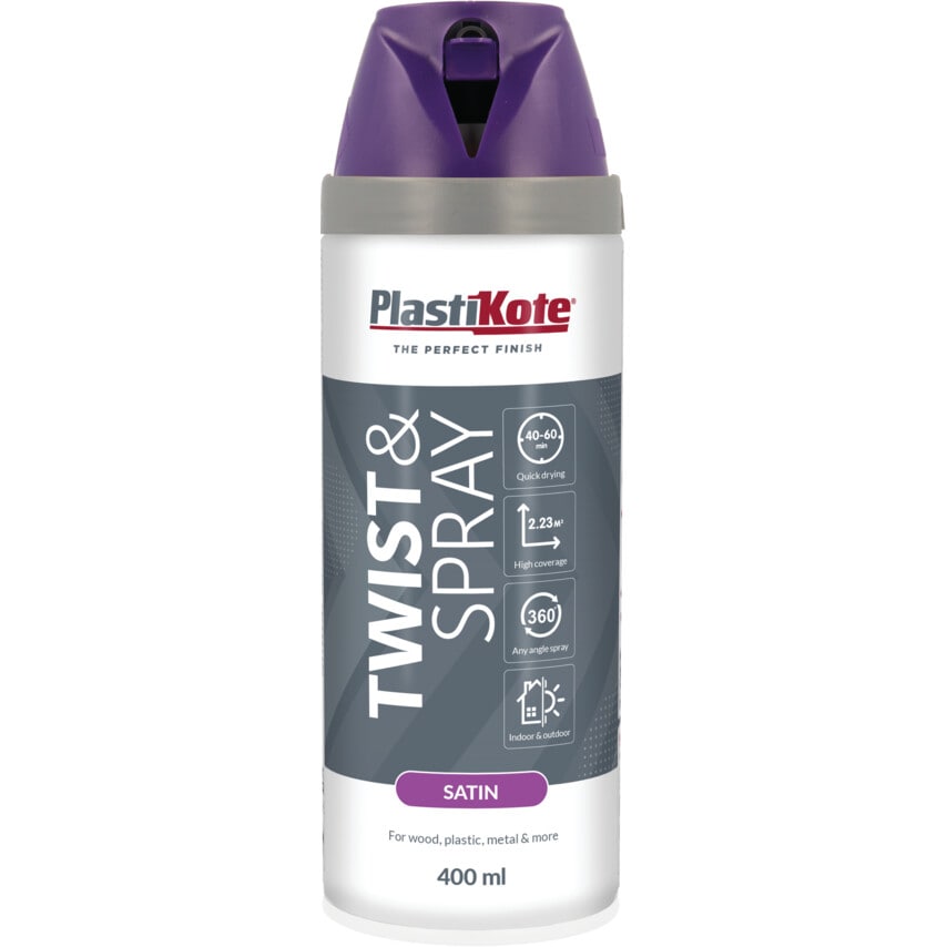 22116 Twist & Spray Satin Sumptuous Purple Aerosol Paint - 400ML
