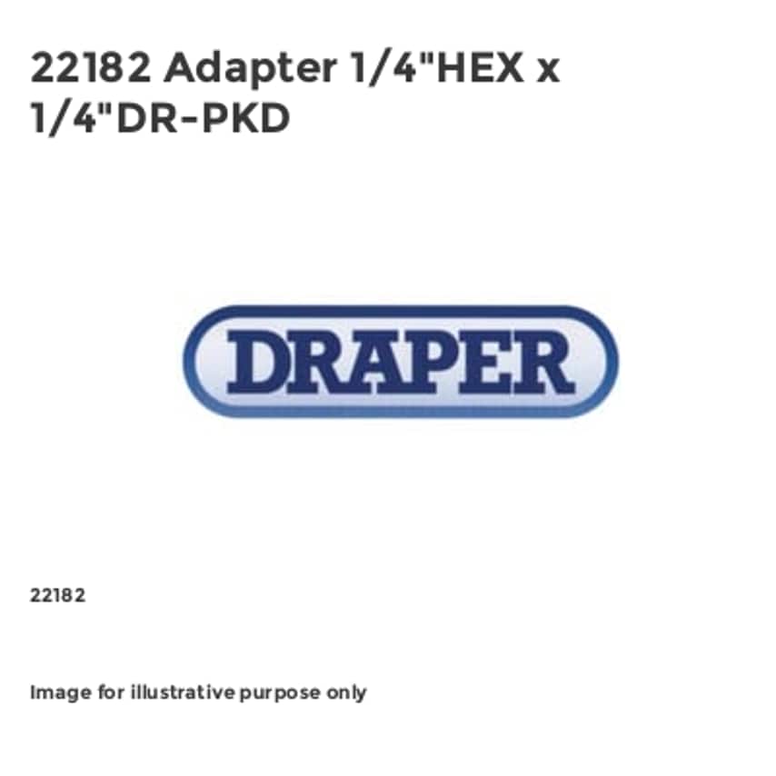 22182 Adapter 1/4"HEX x 1/4"DR-PKD