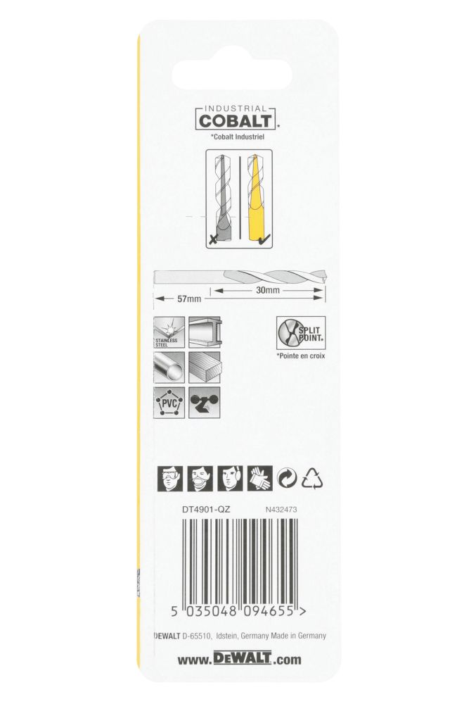 DeWalt Extreme Straight Shank Metal Drill Bits 2mm x 49mm 2 Pack