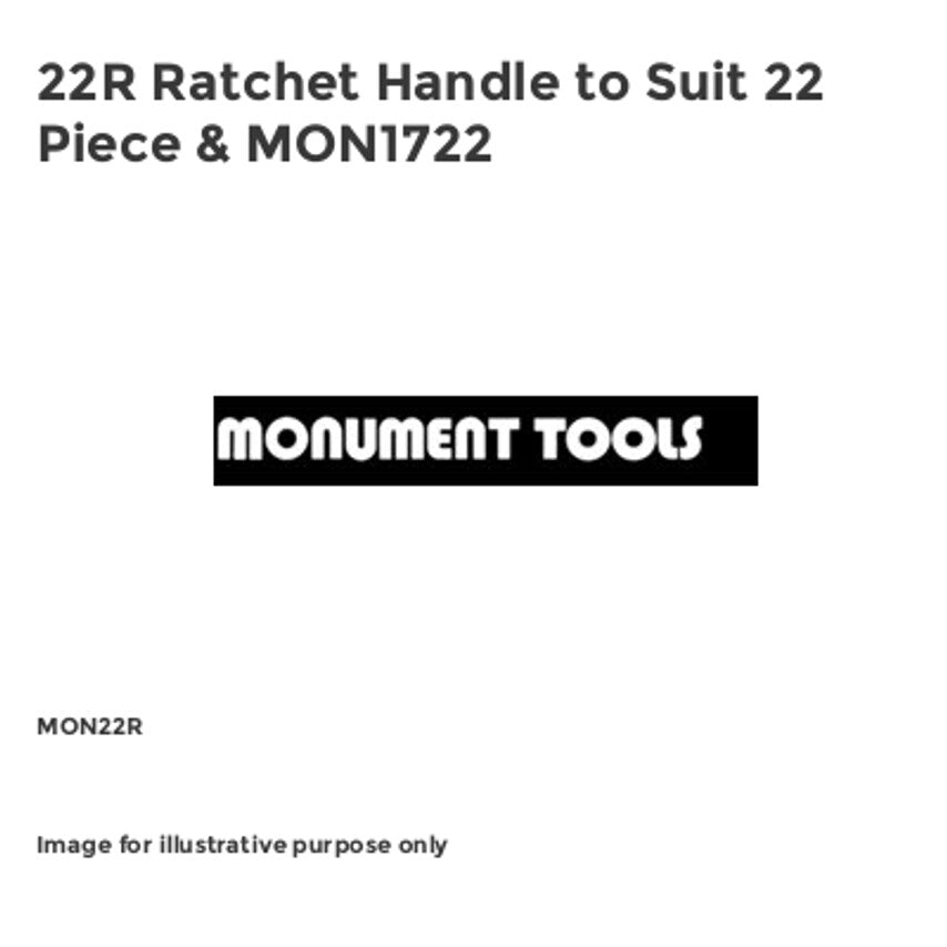 22R Ratchet Handle to Suit 22 Piece & MON1722