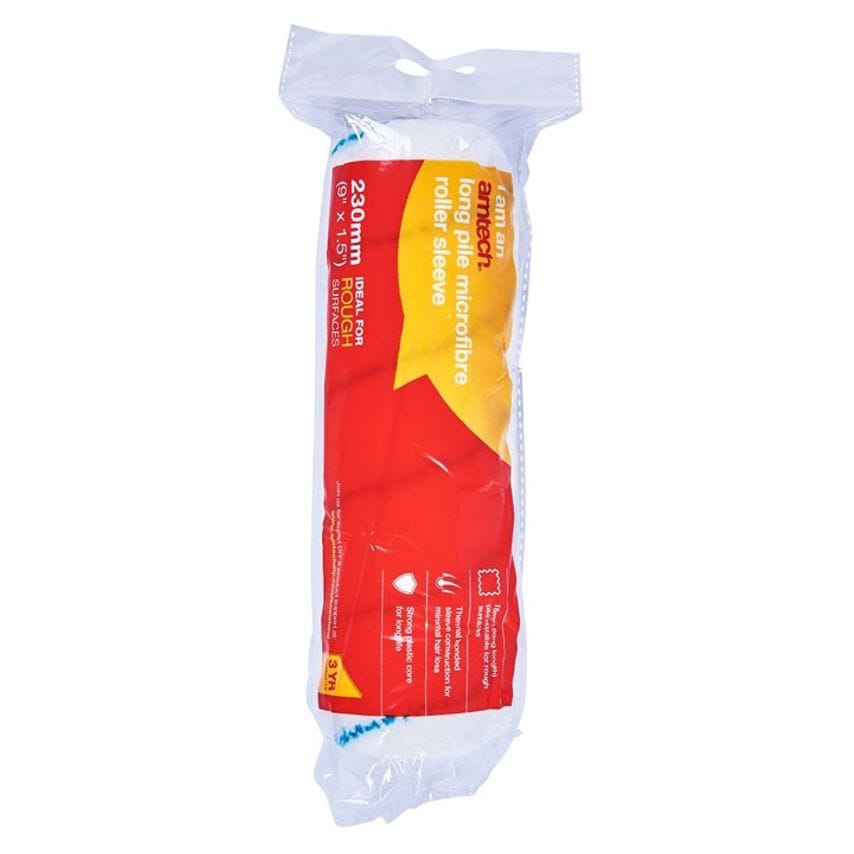 230mm (9") X 38mm (1.5") Long Pile (18mm) Roller Sleeve - Micro-Fibre