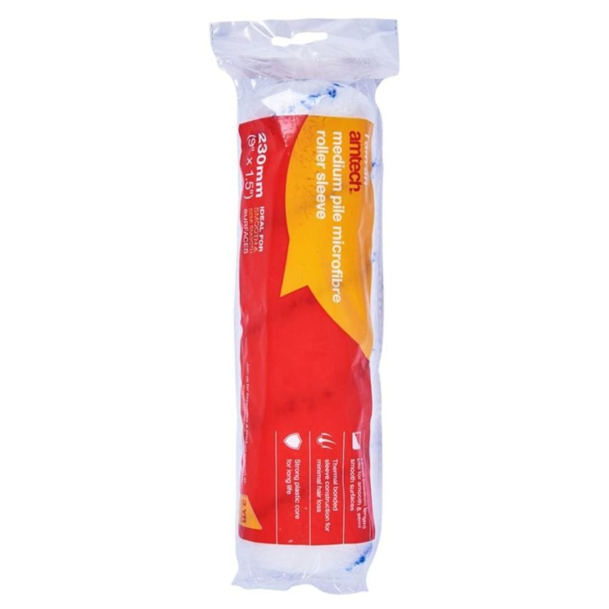 230mm (9") X 38mm (1.5") Medium Pile (12mm) Roller Sleeve - Micro-Fibre