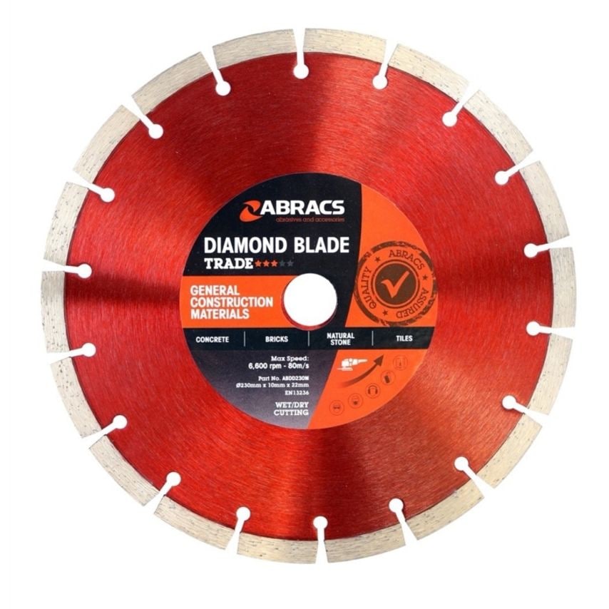 230mm x 10mm x 22.23mm Trade General Construction Materials Diamond Blade