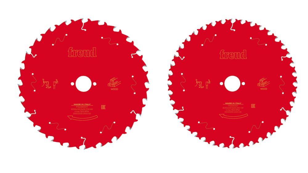Freud  Wood Table Saw Blade 250mm x 30mm 24 / 40T 2 Pack