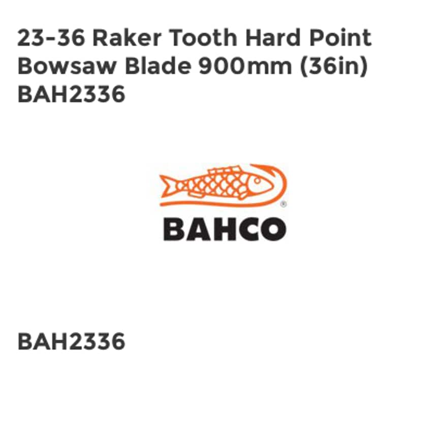 23-36 Raker Tooth Hard Point Bowsaw Blade 900mm (36in) BAH2336