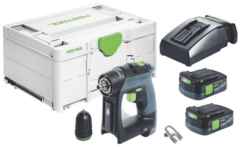 Festool CXS 12 2.5-Plus 12V 2 x 2.5Ah Li-Ion  Brushless Cordless Drill