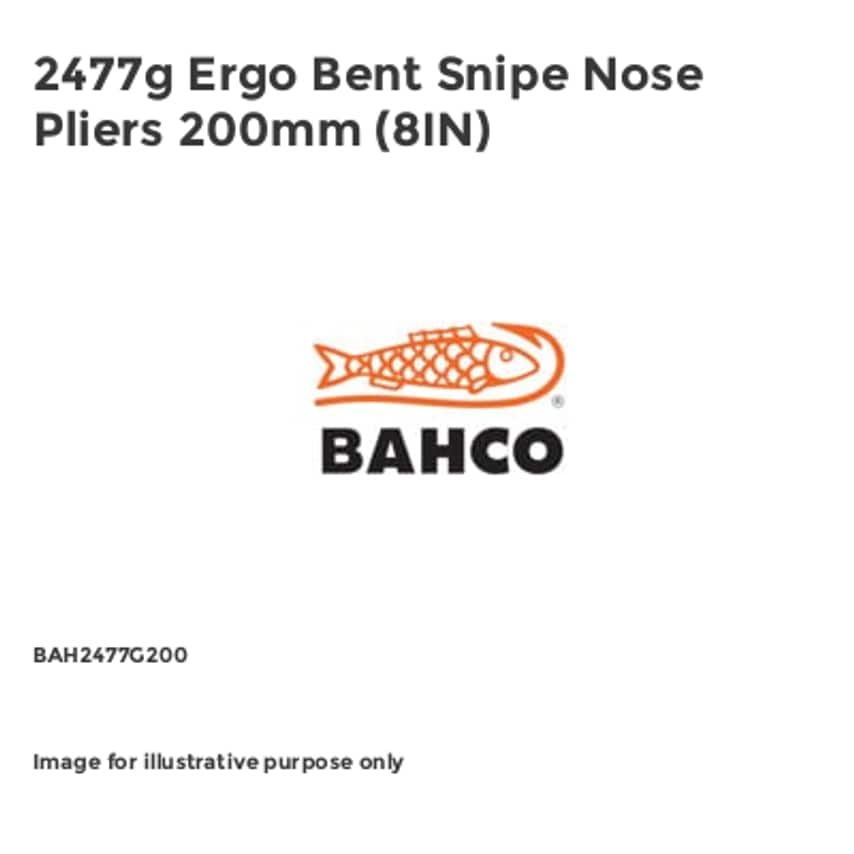 2477g Ergo Bent Snipe Nose Pliers 200mm (8IN)