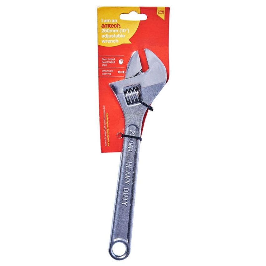 250mm (10") Adjustable Wrench with 30mm (1") Jaw Opening