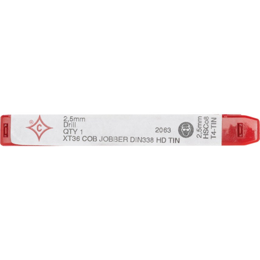 2.50mm XT36-HSCO S/S Jobber DRILLTiN # 2063