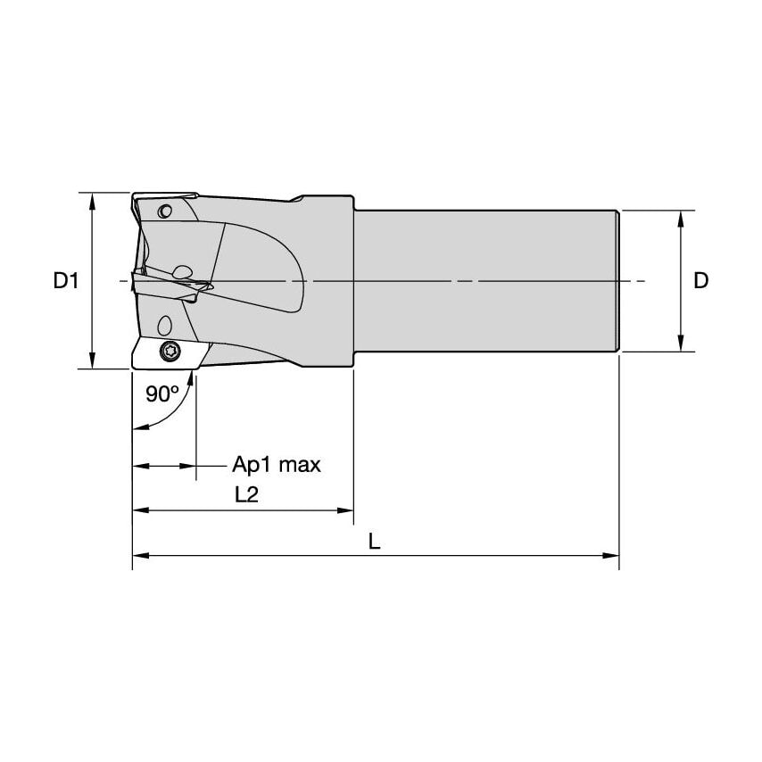 25A02R044A25SED14 Mill 1-14 End Mill 90 D 25 Z