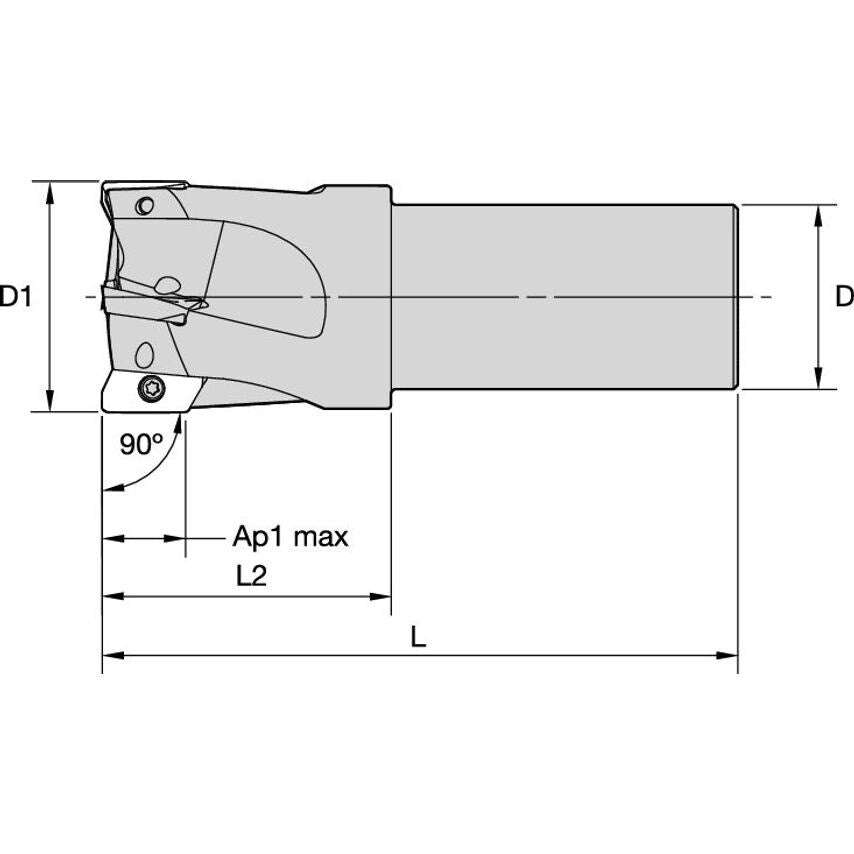 25A03R050A25SED14-170 Mill 1-14 End Mill 90 D 25 Z
