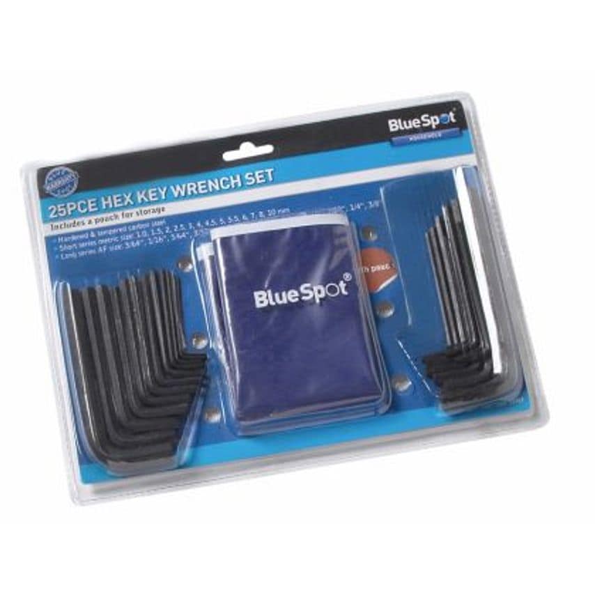 25 Pce Metric and Imperial Hex Key Wrench Set With Pouch