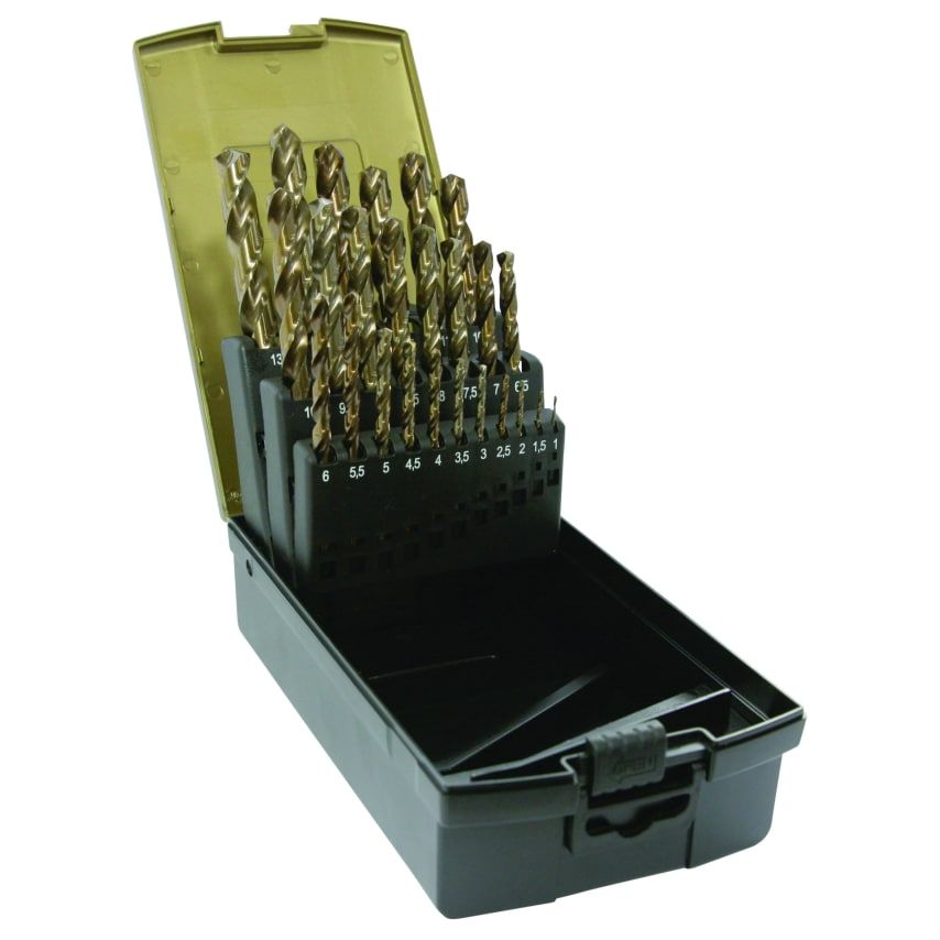 25 Piece HSS Cobalt Twist Drill Set