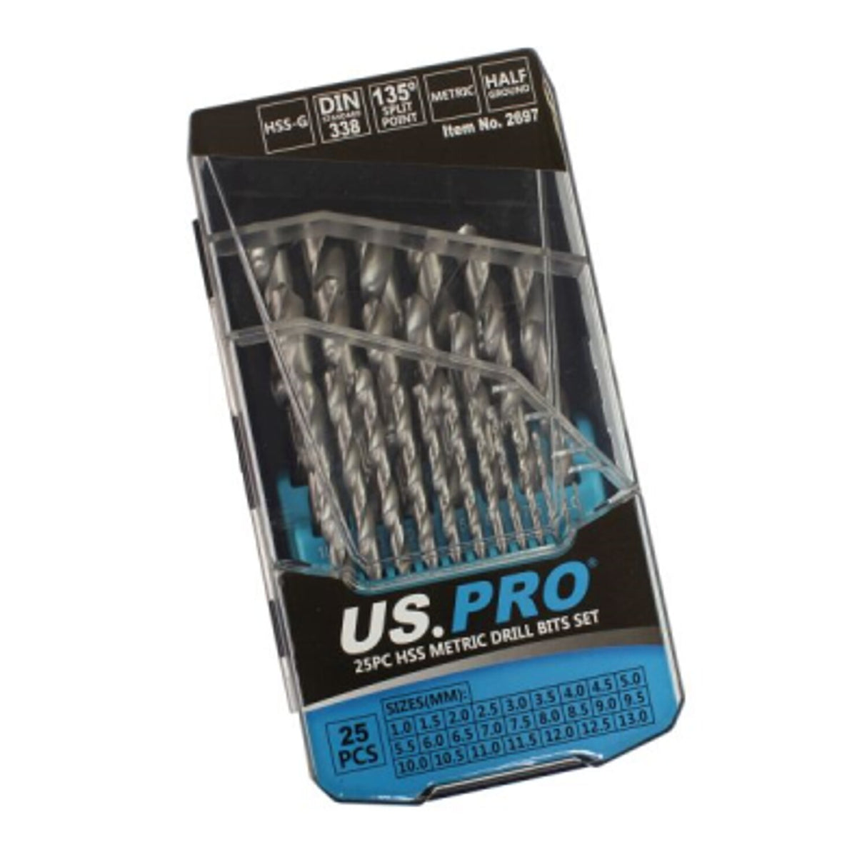 25 Piece HSS Metric Drill Bits Set